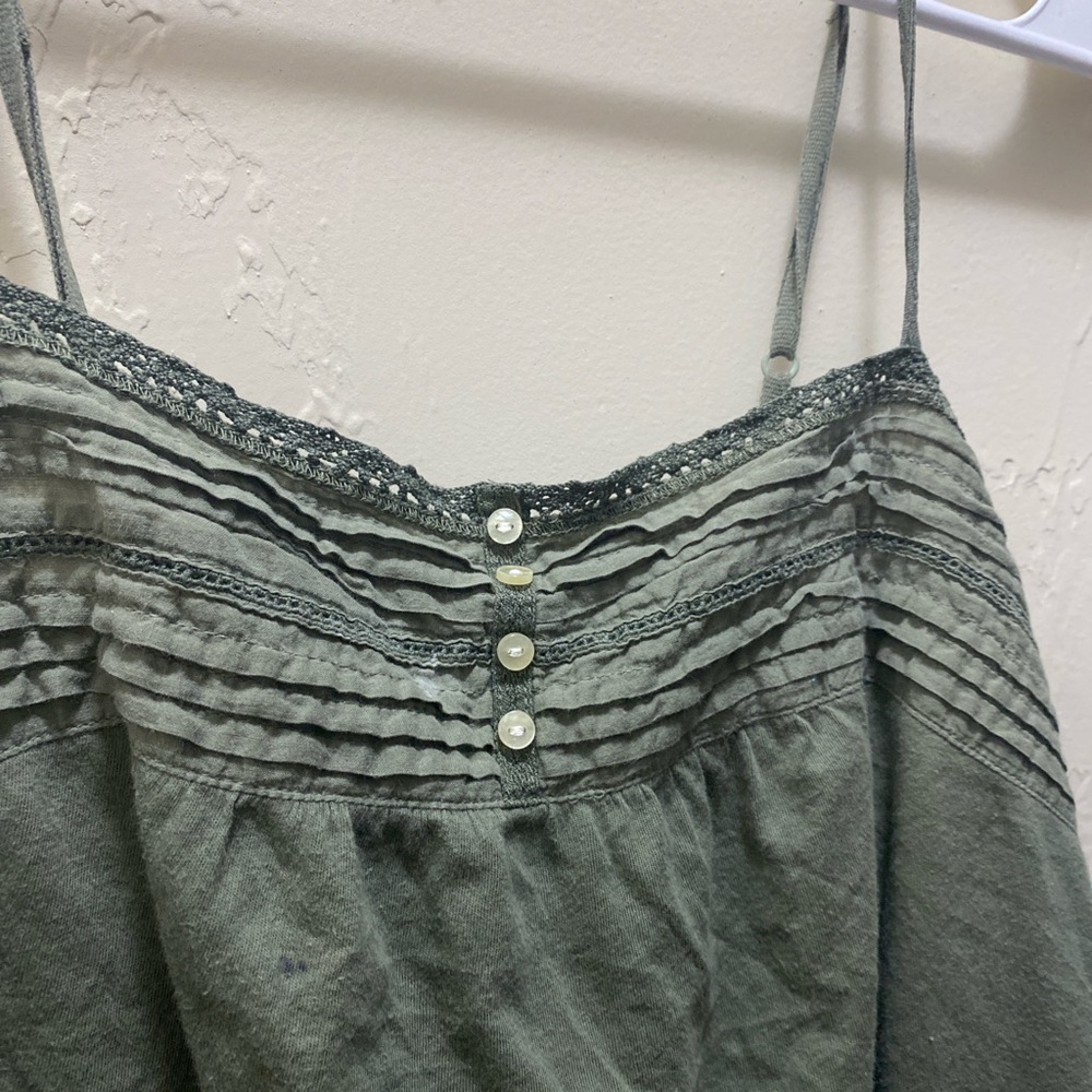 Green cami with cute details #summer #casual
